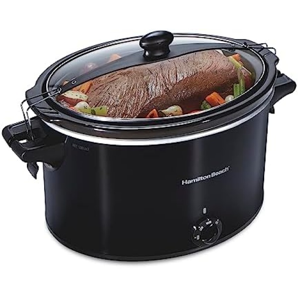 Hamilton Beach Slow Cooker, Extra Large 10 Quart, Stay or Go Portable With Lid