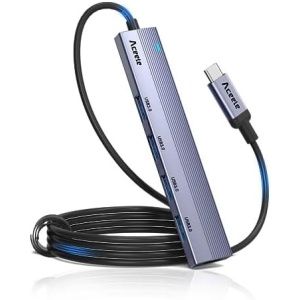 Aceele USB C Hub 4 Ports, Aluminum USB C to USB Hub with 2ft Extended Cable