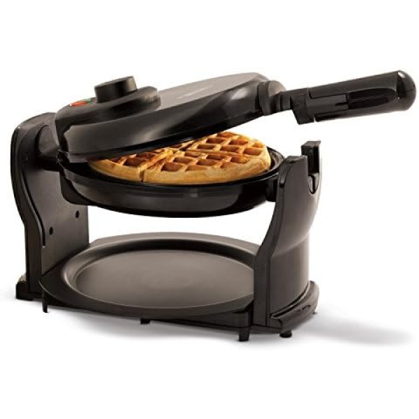 BELLA Classic Rotating Belgian Waffle Maker with Nonstick Plates, Removable Drip