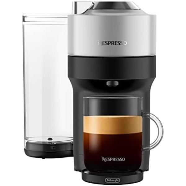Nespresso Vertuo Pop+ Deluxe Coffee and Espresso Machine by De'Longhi, Silver