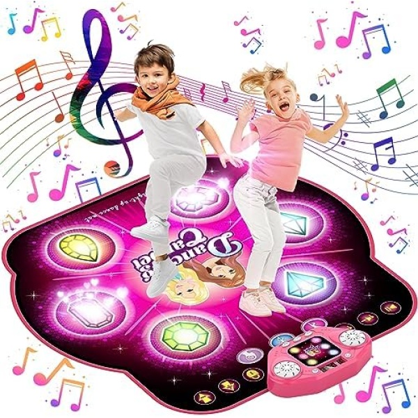 KIZJORYA Dance Mat for Kids, Upgraded Switchable 4 & 6 Button Mode Electronic