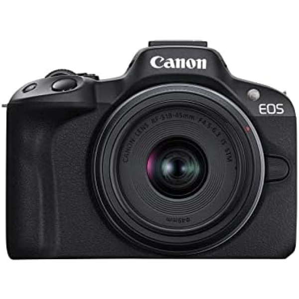Canon EOS R50 Mirrorless Vlogging Camera (Black) w/RF-S18-45mm F4.5-6.3